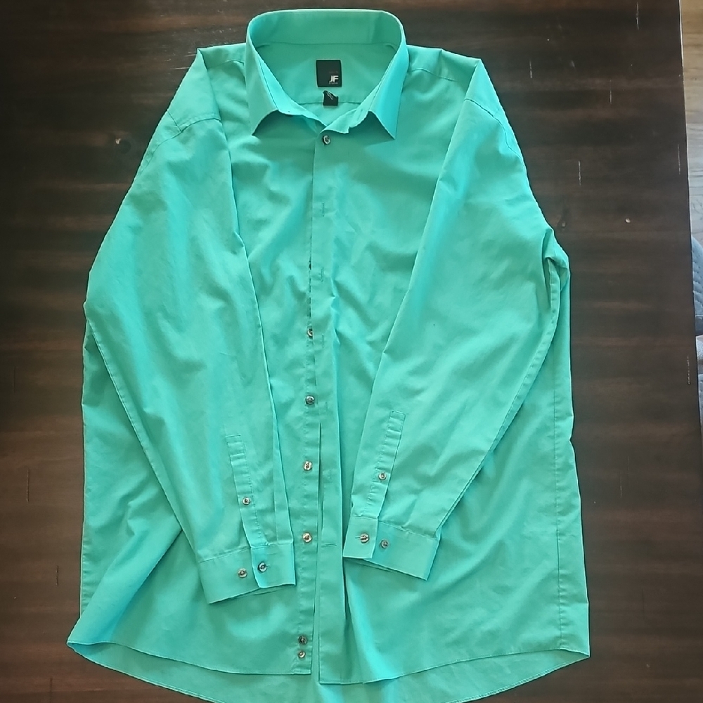 jf j.ferrar Green Casual Button Down Shirt